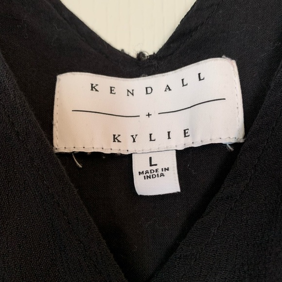 Kendall + Kylie Black Mini Dress w/ Beaded Accent Sleeves - Picture 2 of 4